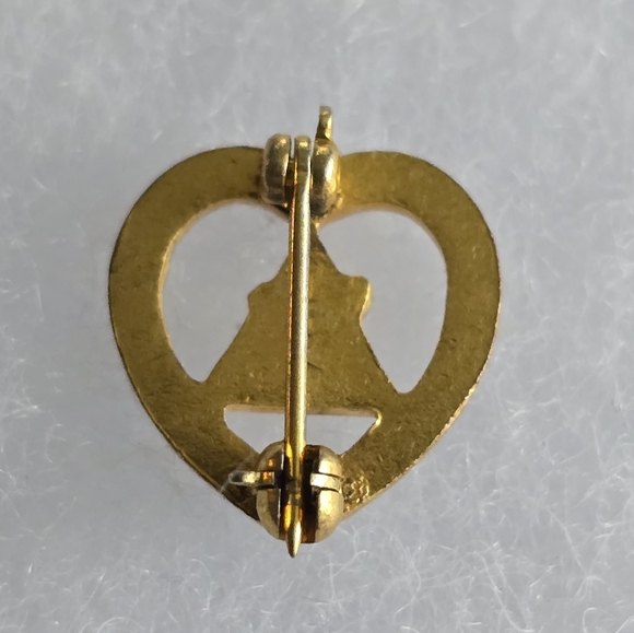 Vintage Loyal Order of the Moose lodge pin red heart gold tone lapel - Picture 4 of 6